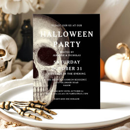 Svart skal-Vuxen-Halloween-inbjudan Inbjudningar