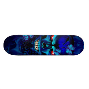 Svart skalle och roSkateboard Old School Skateboard Bräda 18 Cm