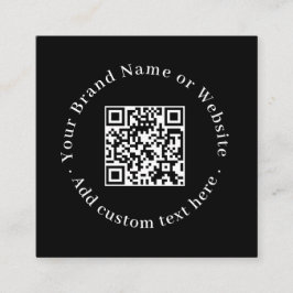 Svart Skanna Mig QR | Modern Professionell Kontakt Fyrkantigt Visitkort