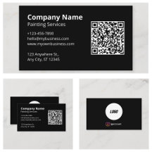 Svart Skannbar QR-kod Målaraffärskort