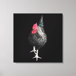 Svart skärande Cockerel nr 3 Canvastryck