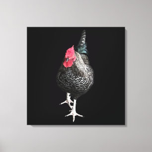 Svart skärande Cockerel nr 3 Canvastryck