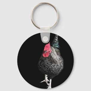 Svart skärande Cockerel nr 3 Nyckelring