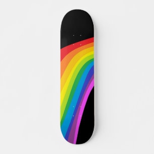 Svart skateboard-däck med regnbågsdesign mini skateboard bräda 18,5 cm
