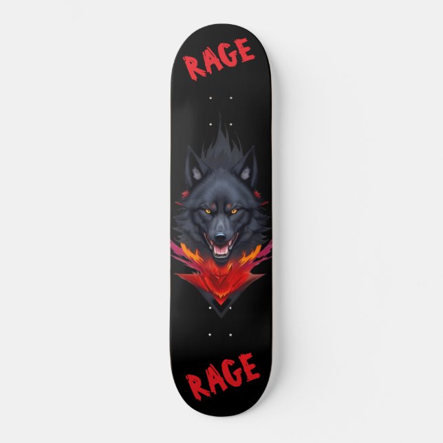 Svart skateboard MED vargar (Framsida)