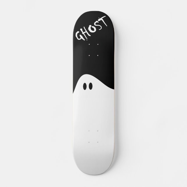 Svart Skateboard och vit Ghost (Framsida)