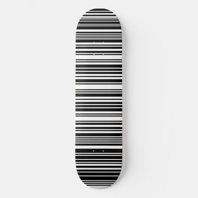 Svart Skateboarddäck med streckkod Old School Skateboard Bräda 18 Cm (Framsida)