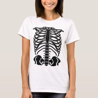 Svart skelett revben bur t shirt