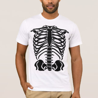Svart skelett revben bur t shirt