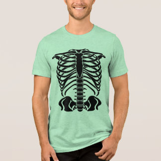 Svart skelett revben bur t shirt
