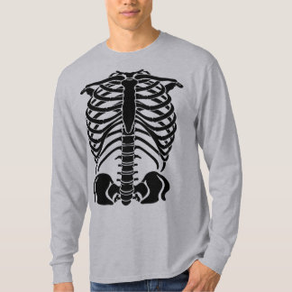 Svart skelett revben bur t shirt