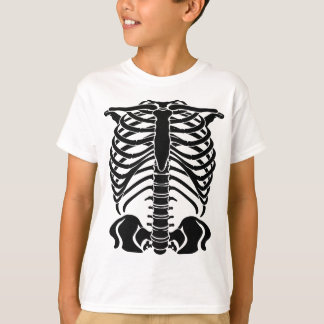 Svart skelett revben bur t shirt