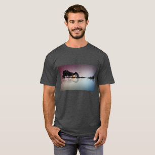 Svart skjorta för grått T för reflexion för T-shirt
