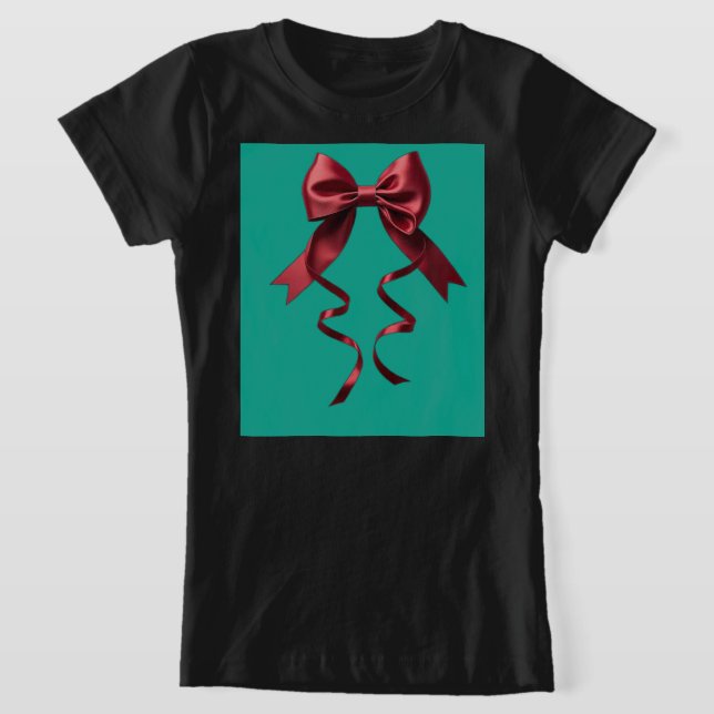 Svart skjorta med grön bow t shirt (Laydown)