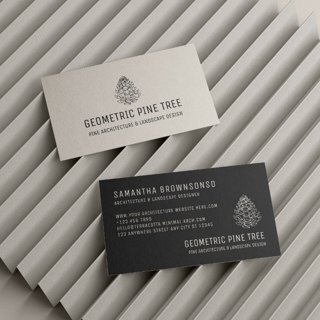Svart Skog Träd Rustik Tallkotte Visitkort (Black Forest Tree Rustic Pine Cone Business Card)