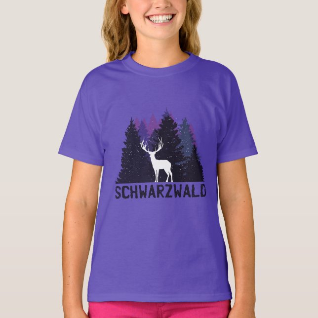 Svart skogshjort t shirt (Framsida)