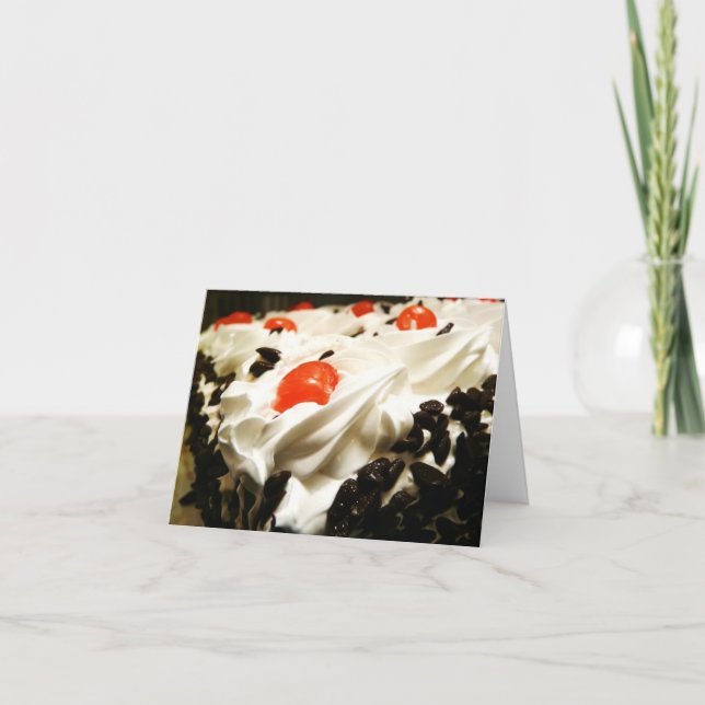 Svart skogtårta kort (Framsida)