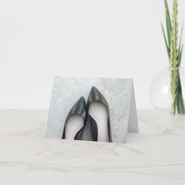 Svart skon - hälsningskort kort (Framsida)