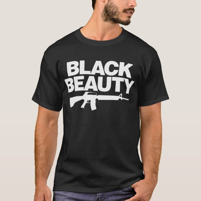 Svart skönhet AR - vit T-shirt (Framsida)