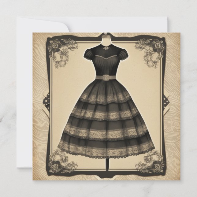 Svart skönhet i ett kort: tidlös och mångsidig inbjudningar (Framsida)