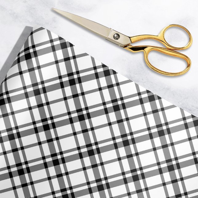 Svart skotsk Tartan-rutig semester Presentpapper (Skapare uppladdad)