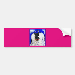 Svart skotsk terrier ängel bildekal