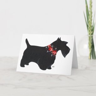 Svart skotsk terrier semesterhalsband helgkort