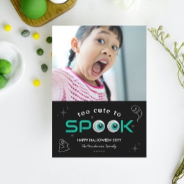 Svart Skräck Öga För Sött För Att Spooka Halloween Kort