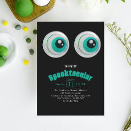 Svart Skräck Öga Spooktacular Halloweenfest Inbjud Kort