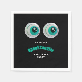 Svart Skräck Öga Spooktacular Halloweenfest Pappersservett
