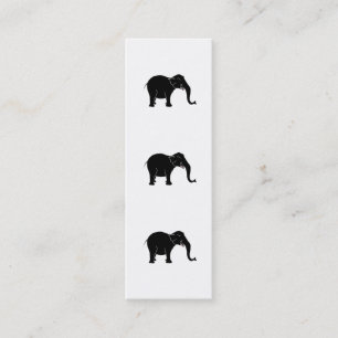 Svart skratta Elephant. Mini Visitkort
