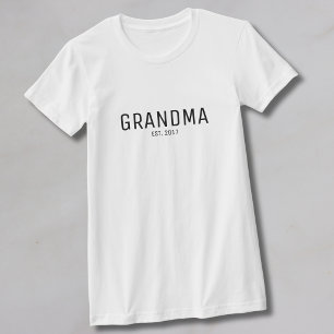 Svart Skrift Etablerad Mamma Mormor T-Shirt