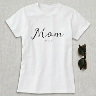 Svart Skrift Etablerad Mamma T-Shirt