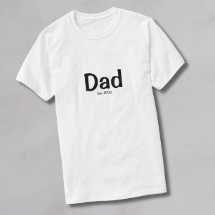 Svart Skrift Etablerad Pappa T-Shirt