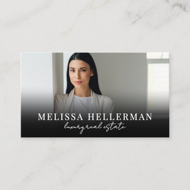 Svart Skrift Lyxfastigheter Visitkort (Framsida)