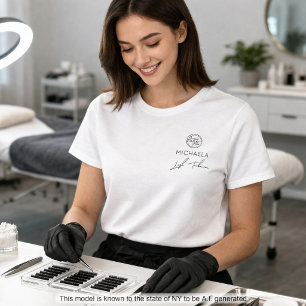 Svart Skript Anställds Namn Företag Logotyp Ögonfr T Shirt
