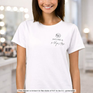 Svart Skript Anställds Namn Företag Logotyp Smink T Shirt