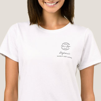 Svart Skript Anställds Namn Företag Logotyp Smink T Shirt