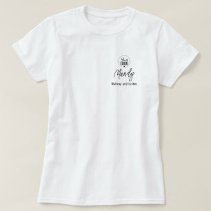 Svart Skript Anställds Namn Företag Logotyp Smink T Shirt