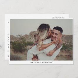 Svart skript Bröllop i Finare Calligraphy Tack Kort