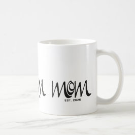 Svart Skript Establisherad Mamma T-Shirt Kaffemugg