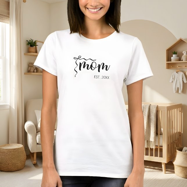 Svart Skript Etablerad Mamma Båge Söt T Shirt (Skapare uppladdad)