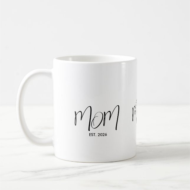 Svart Skript Etablerad Mamma Kaffemugg (Vänster)