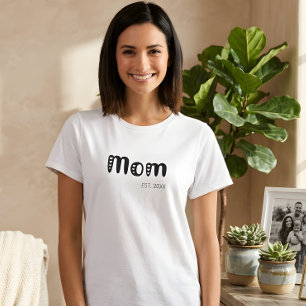Svart Skript Etablerad Mamma Söta Hjärtan T Shirt