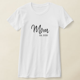 Svart Skript Etablerad Mamma T-Shirt