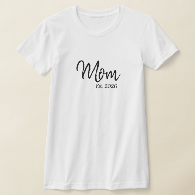 Svart Skript Etablerad Mamma T-Shirt (Laydown)