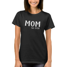 Svart Skript Etablerad Mamma T-Shirt