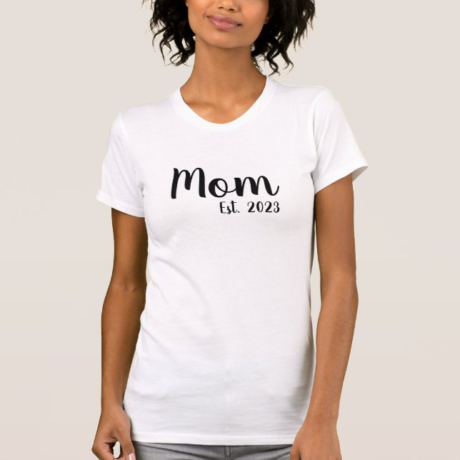 Svart Skript Etablerad Mamma T-Shirt (Framsida)