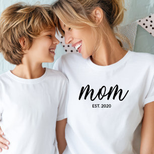 Svart Skript Etablerad Mamma T Shirt