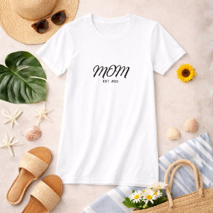 Svart Skript Etablerad Mamma T Shirt